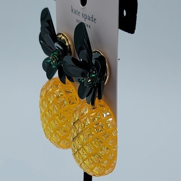 Kate Spade Pineapple Crystal Earrings NWT #842 - Picture 4 of 12